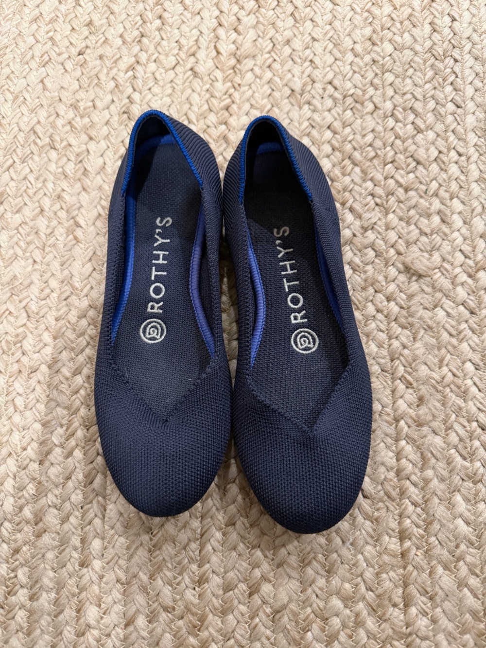Girl’s Rothy's Navy Blue Slip-On Knit Flats